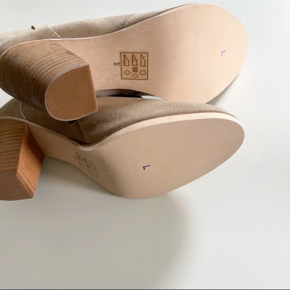 NWOT ASOS Suede Western Stacked Heel Ankle Bootie